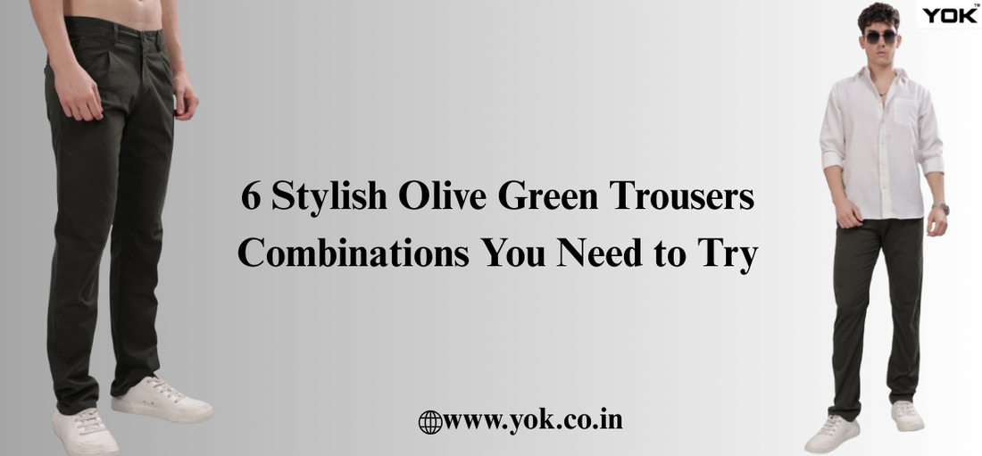 Olive green trousers combination