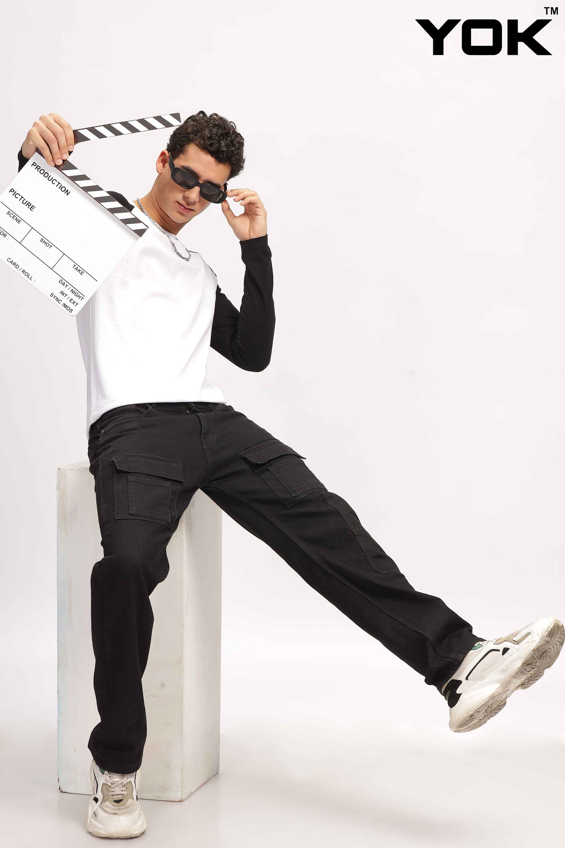 Black & White Raglan Full Sleeve T Shirt