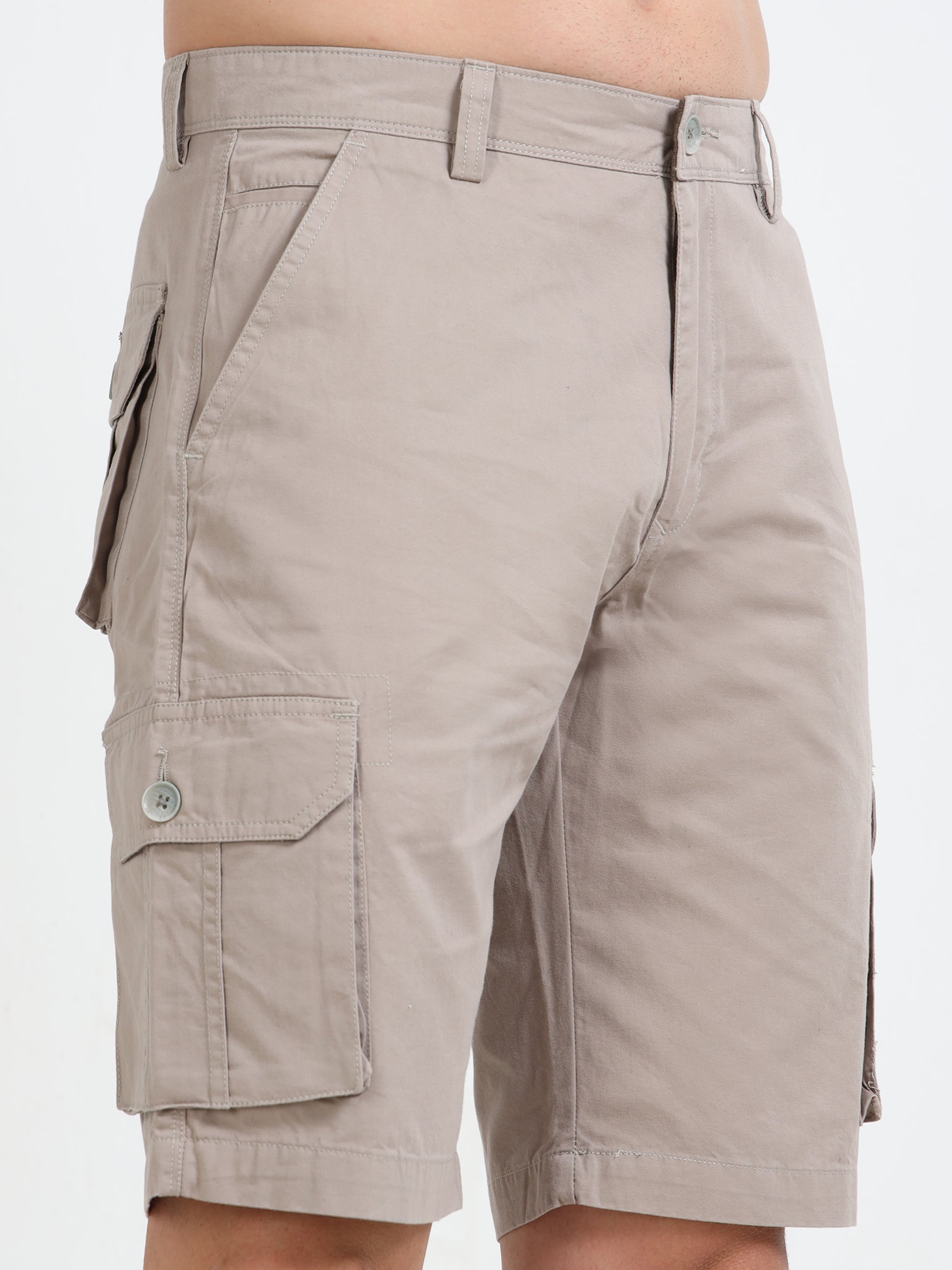Regular Fit Grey Men's Cargo shorts