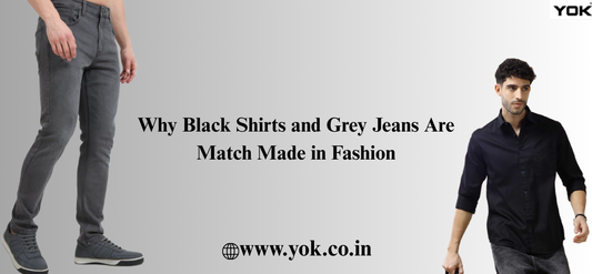 Black shirt Grey Jeans Combination