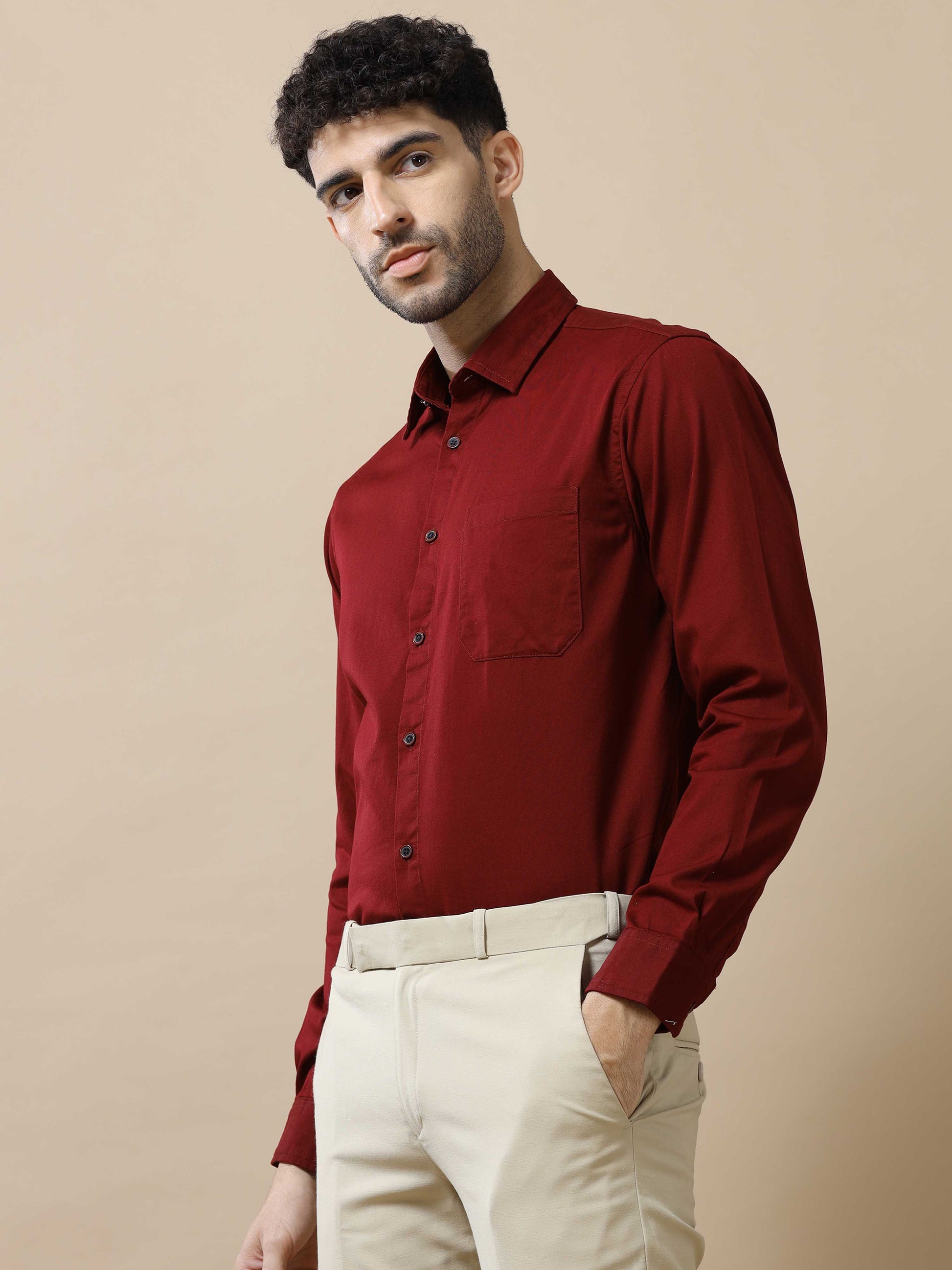 Burgundy Shirt for Men