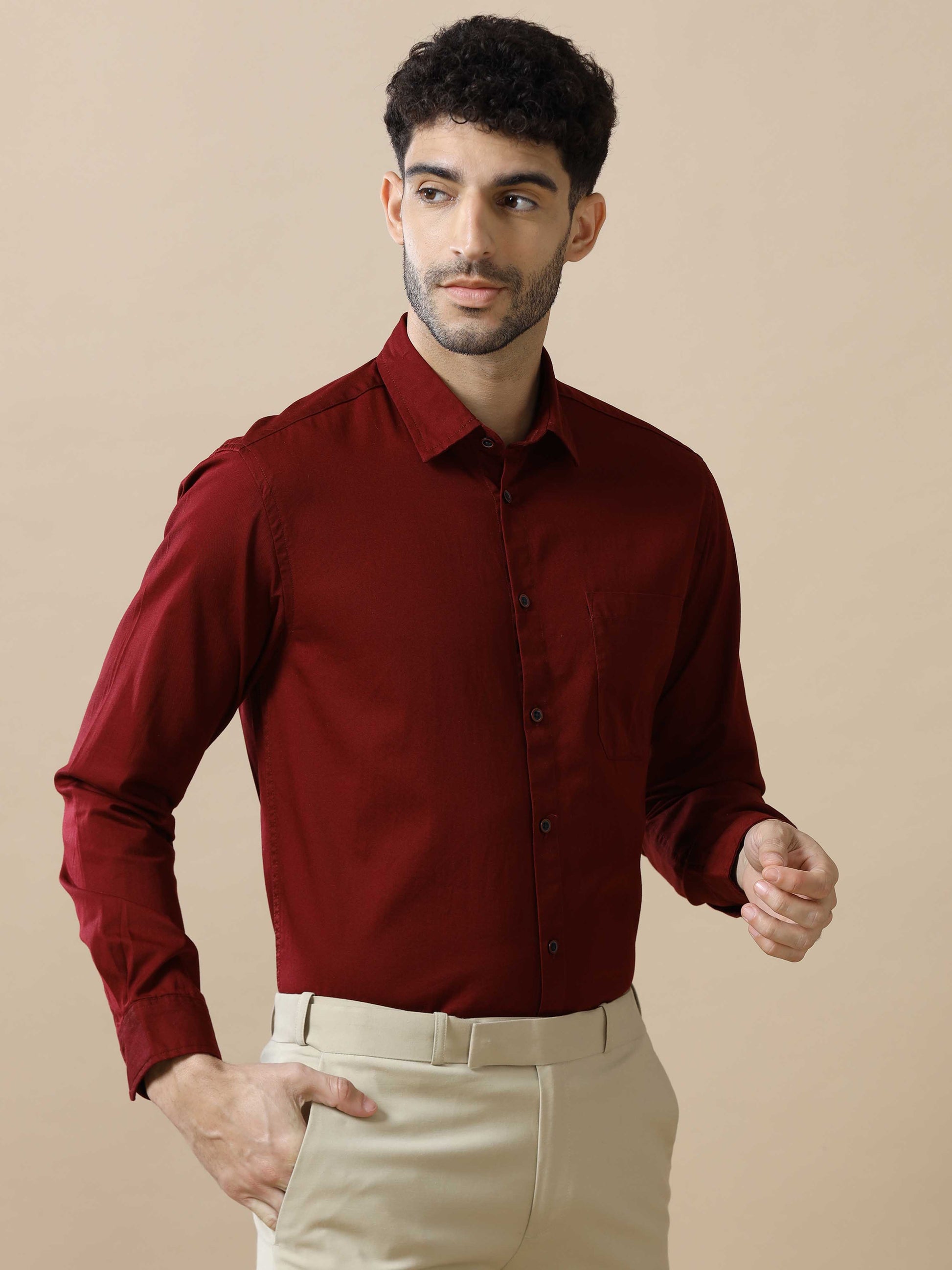 Burgundy Shirt for Men