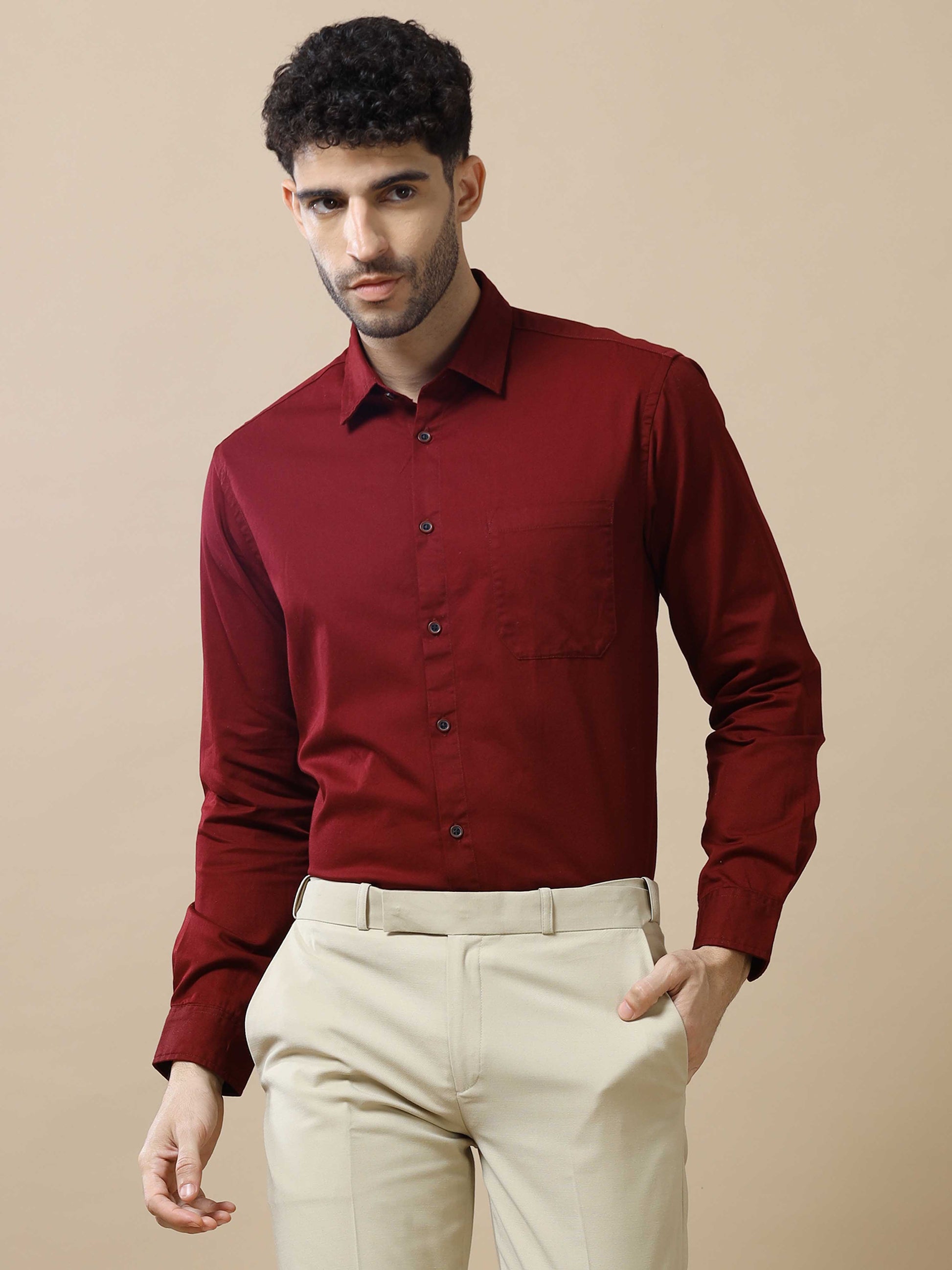 Burgundy Shirt for Men