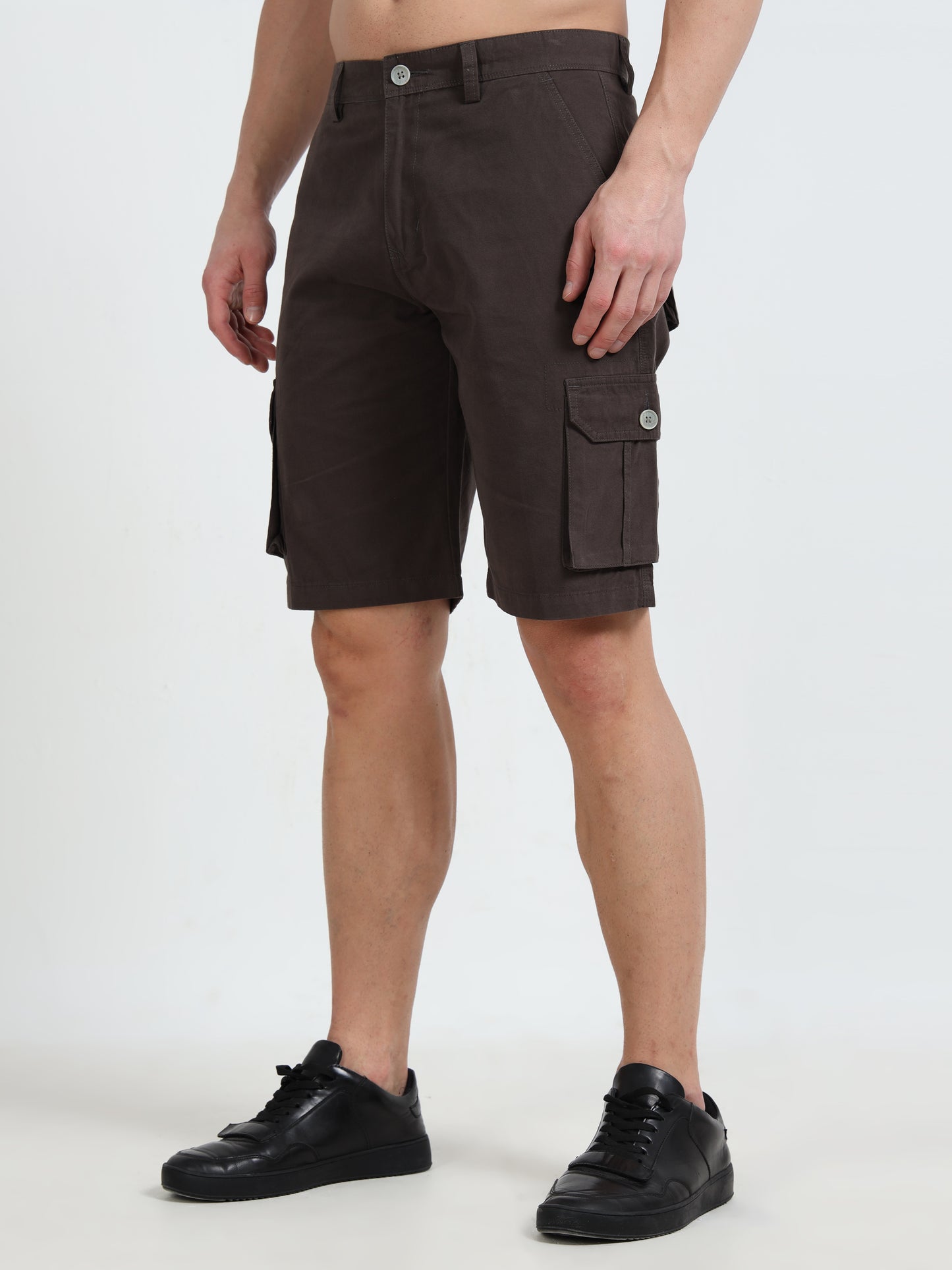 Regular Fit Men's Brown Cargo shorts