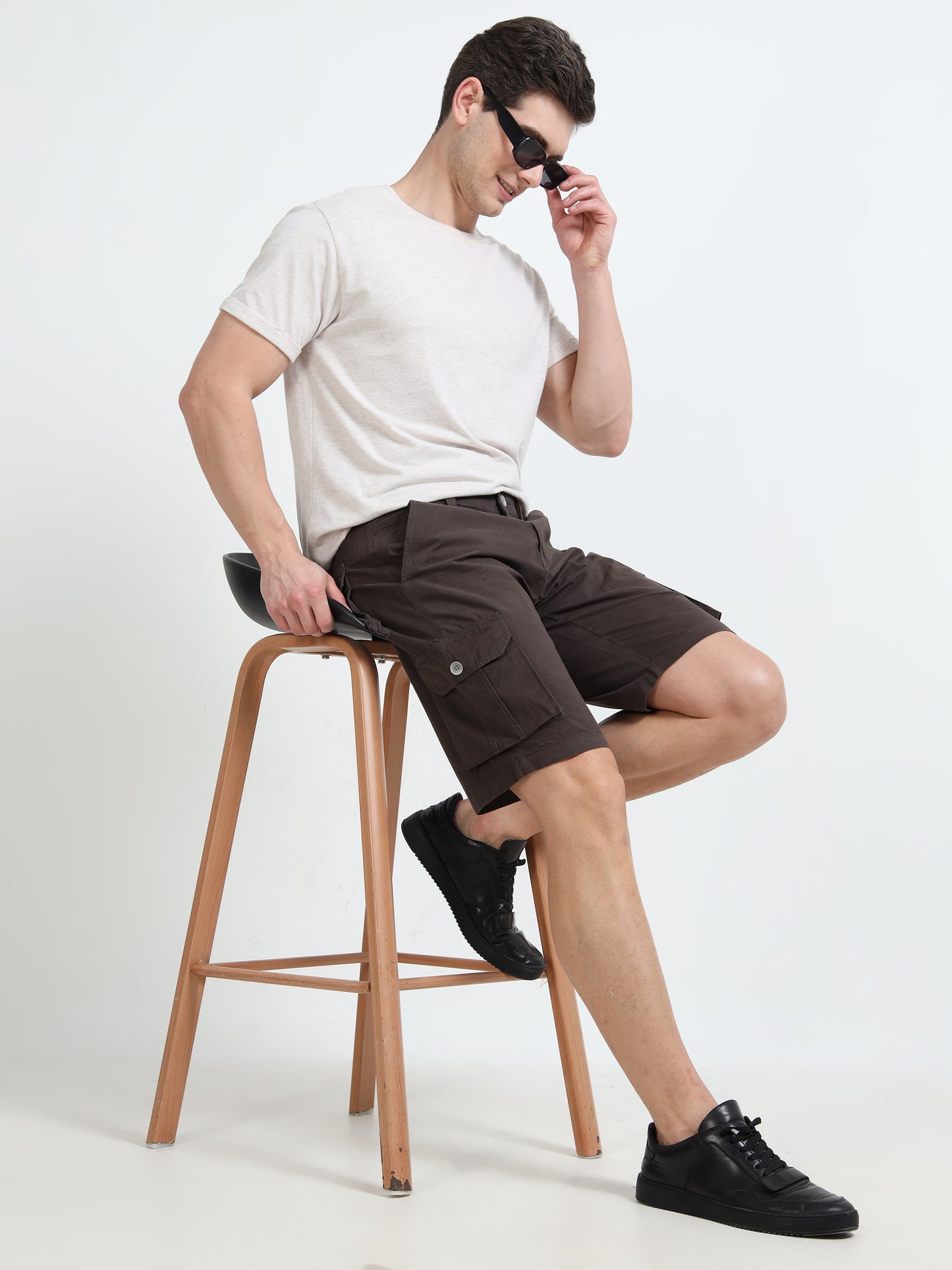 Regular Fit Men's Brown Cargo shorts