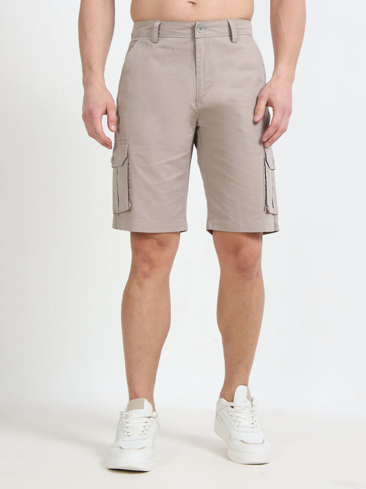 Regular Fit Grey Men's Cargo shorts