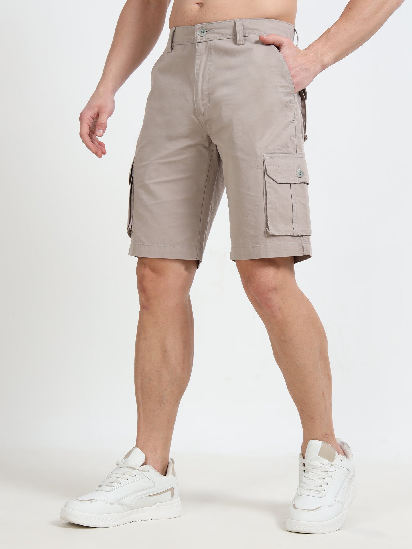 Regular Fit Grey Men's Cargo shorts