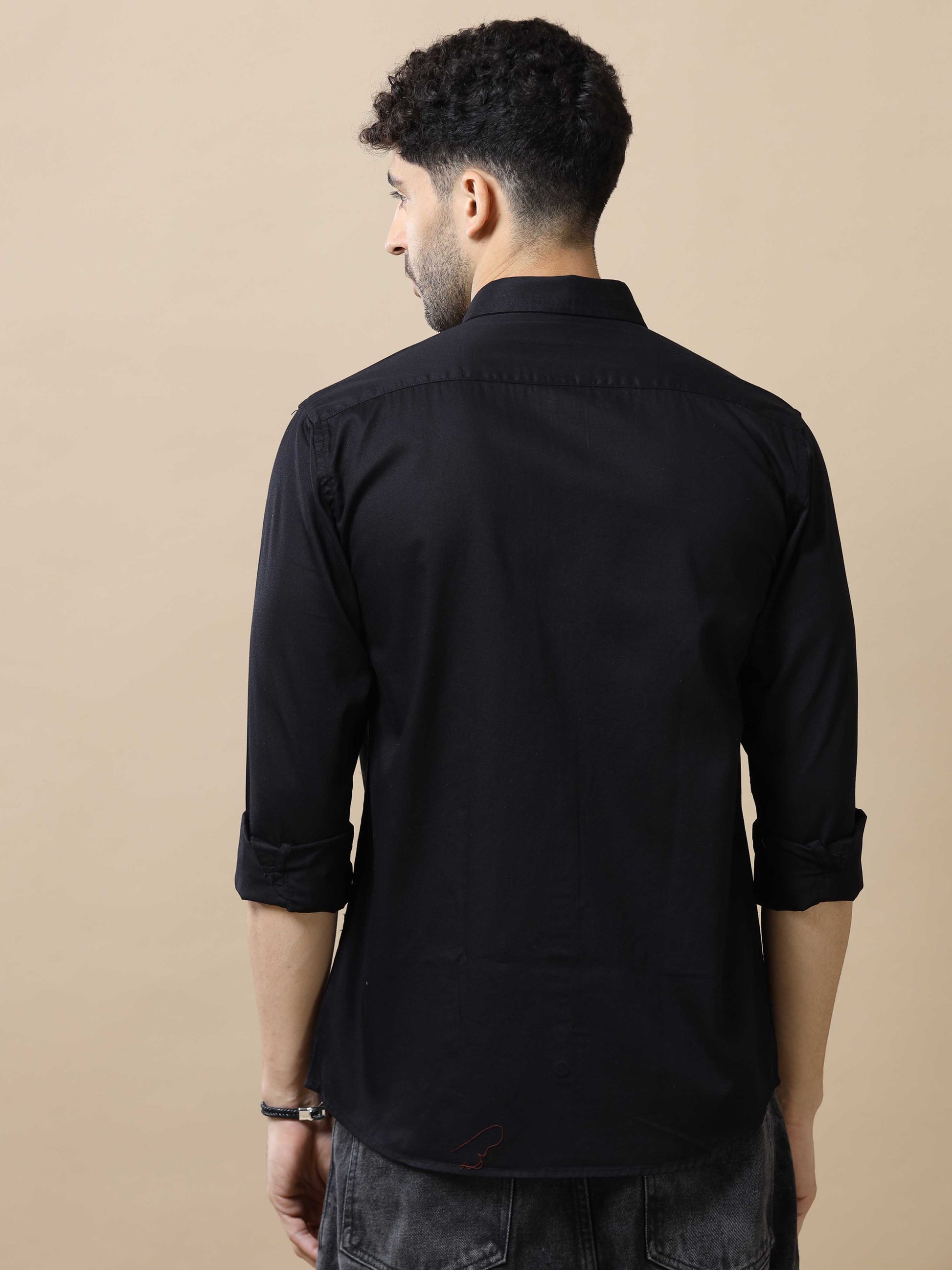 Cotton Black Shirt For Men
