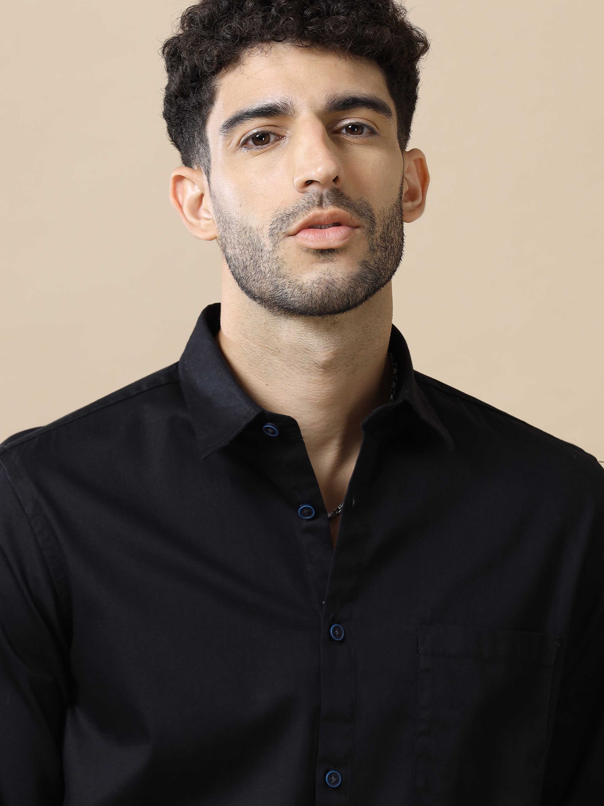 Cotton Black Shirt For Men