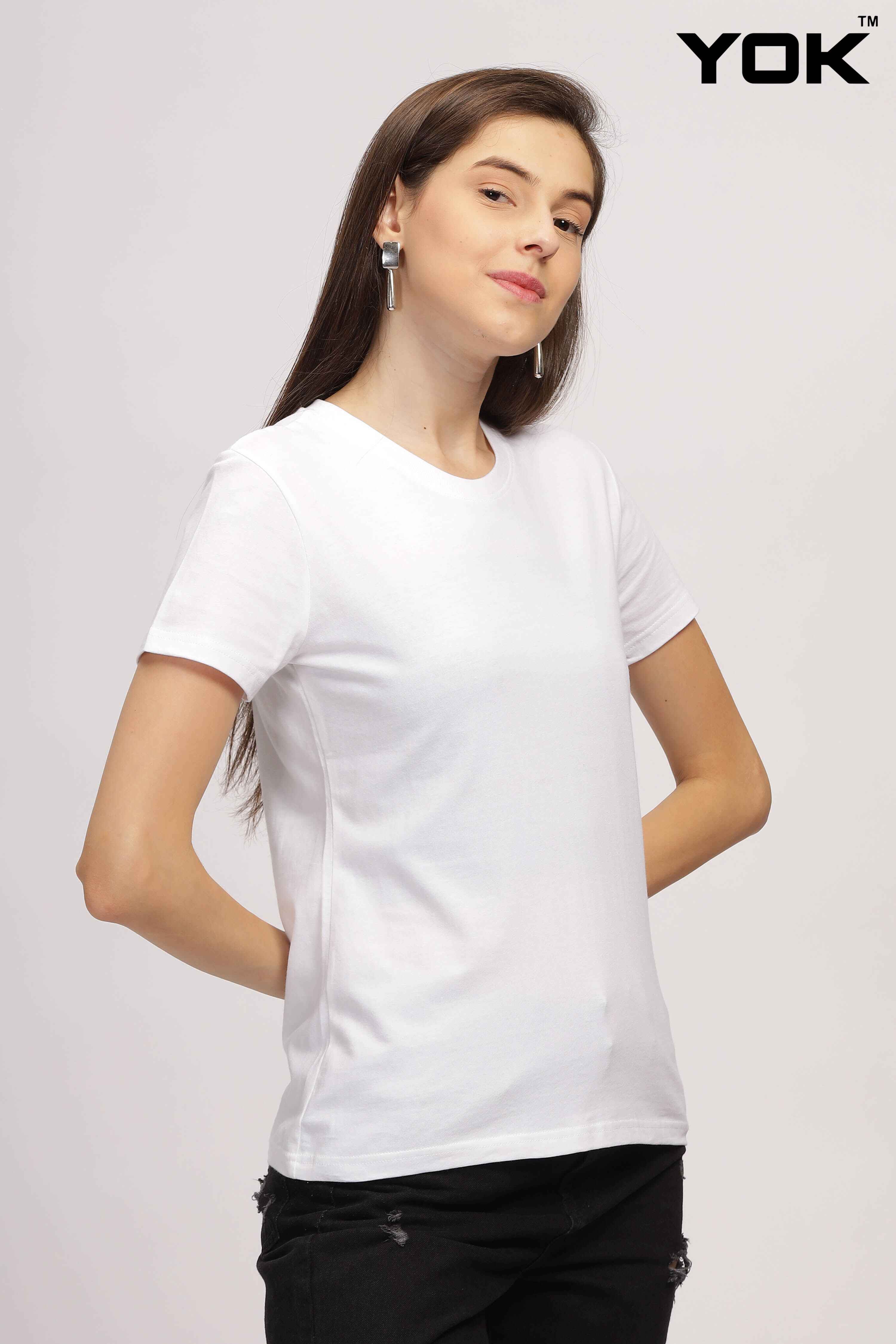 Buy Plain White T Shirt for Women Online in India
