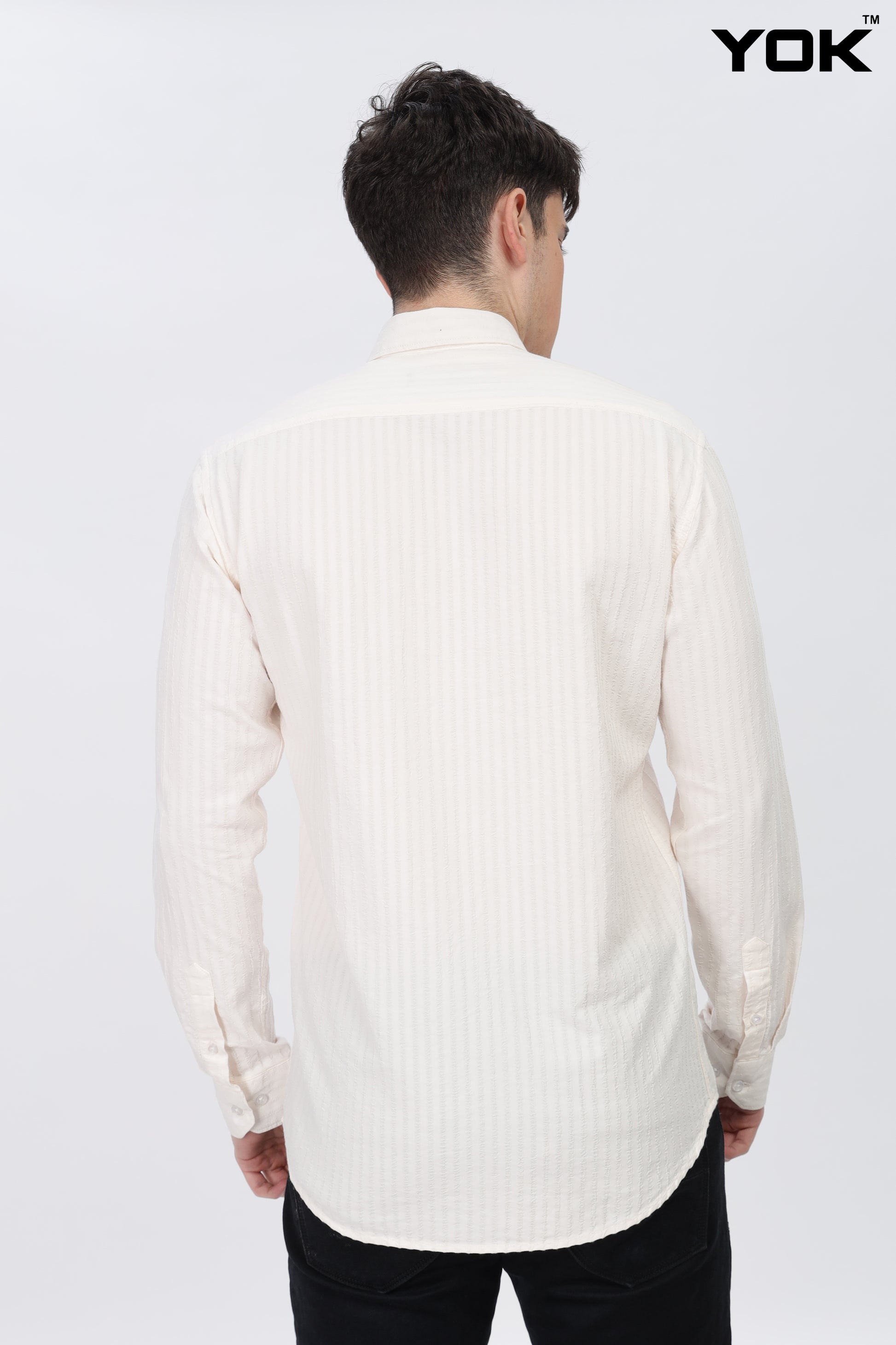 White Striped Shirt Men