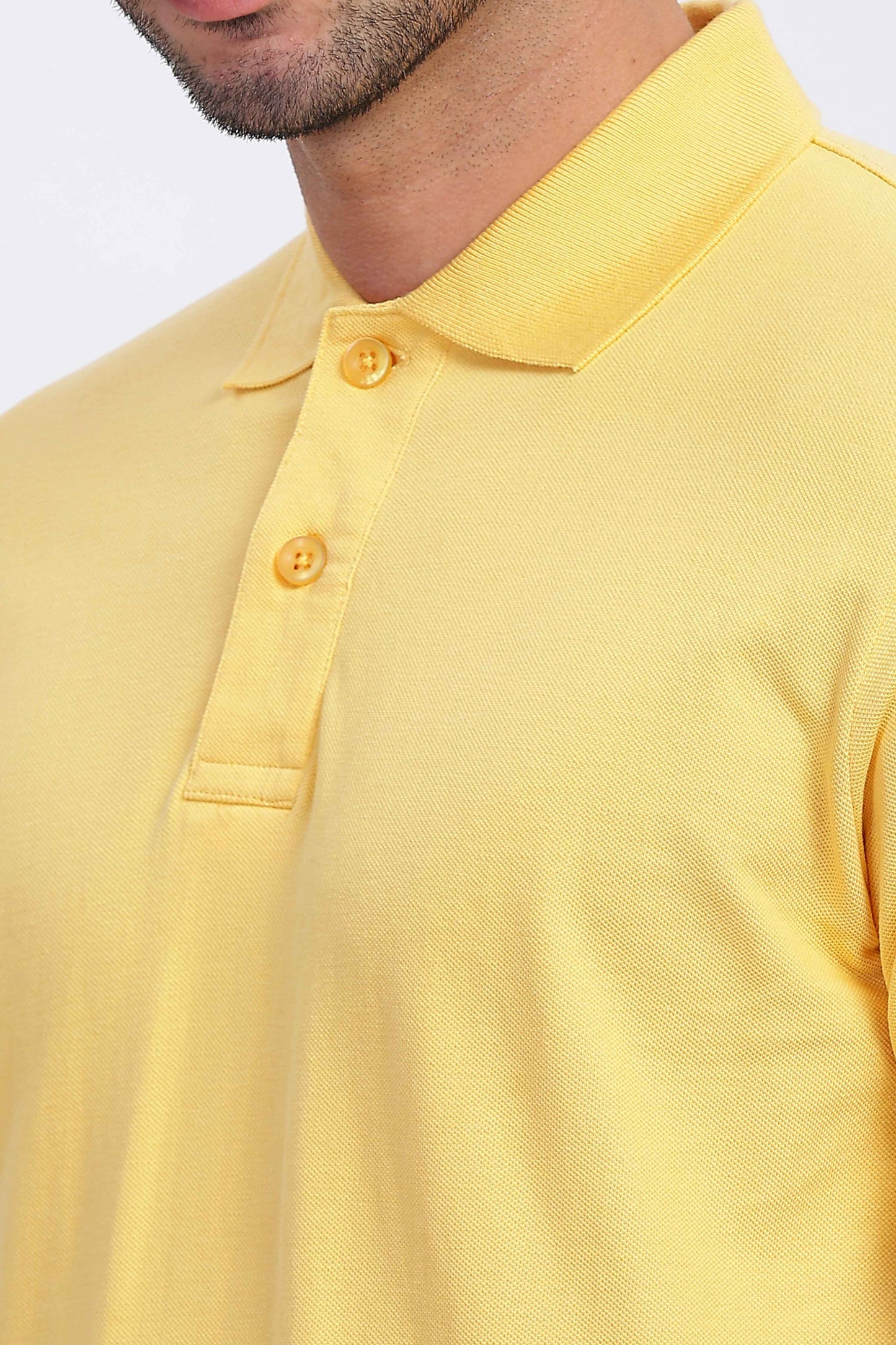 Cotton Yellow Polo T Shirt for Men