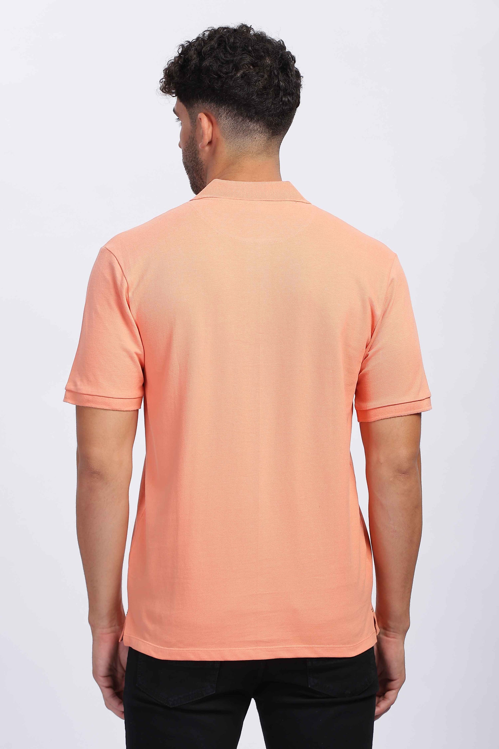 Cotton Orange Polo T Shirt for Men