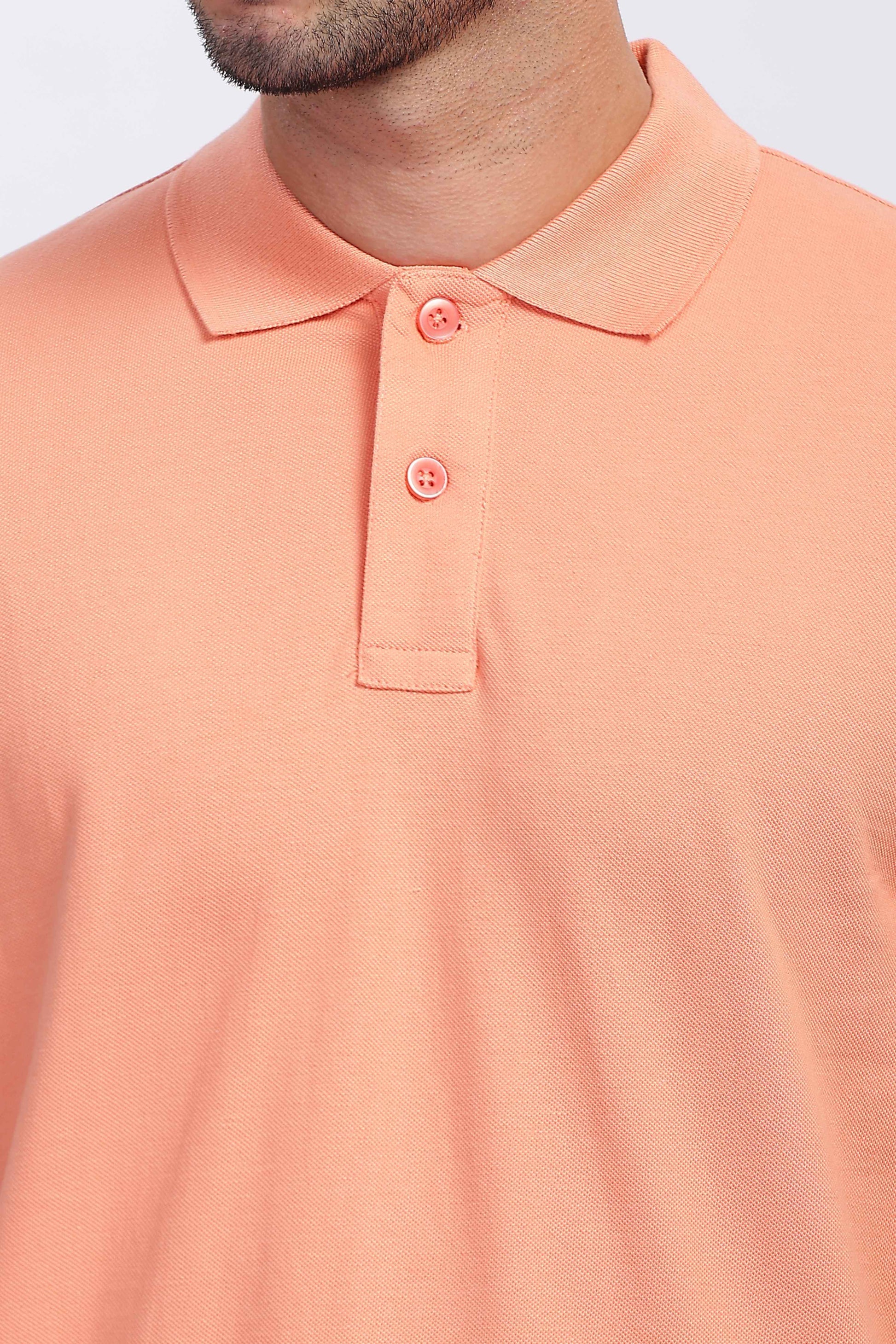 Cotton Orange Polo T Shirt for Men