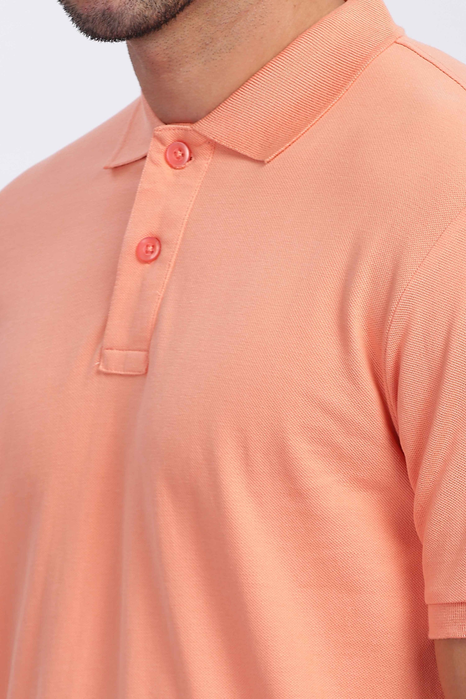 Cotton Orange Polo T Shirt for Men