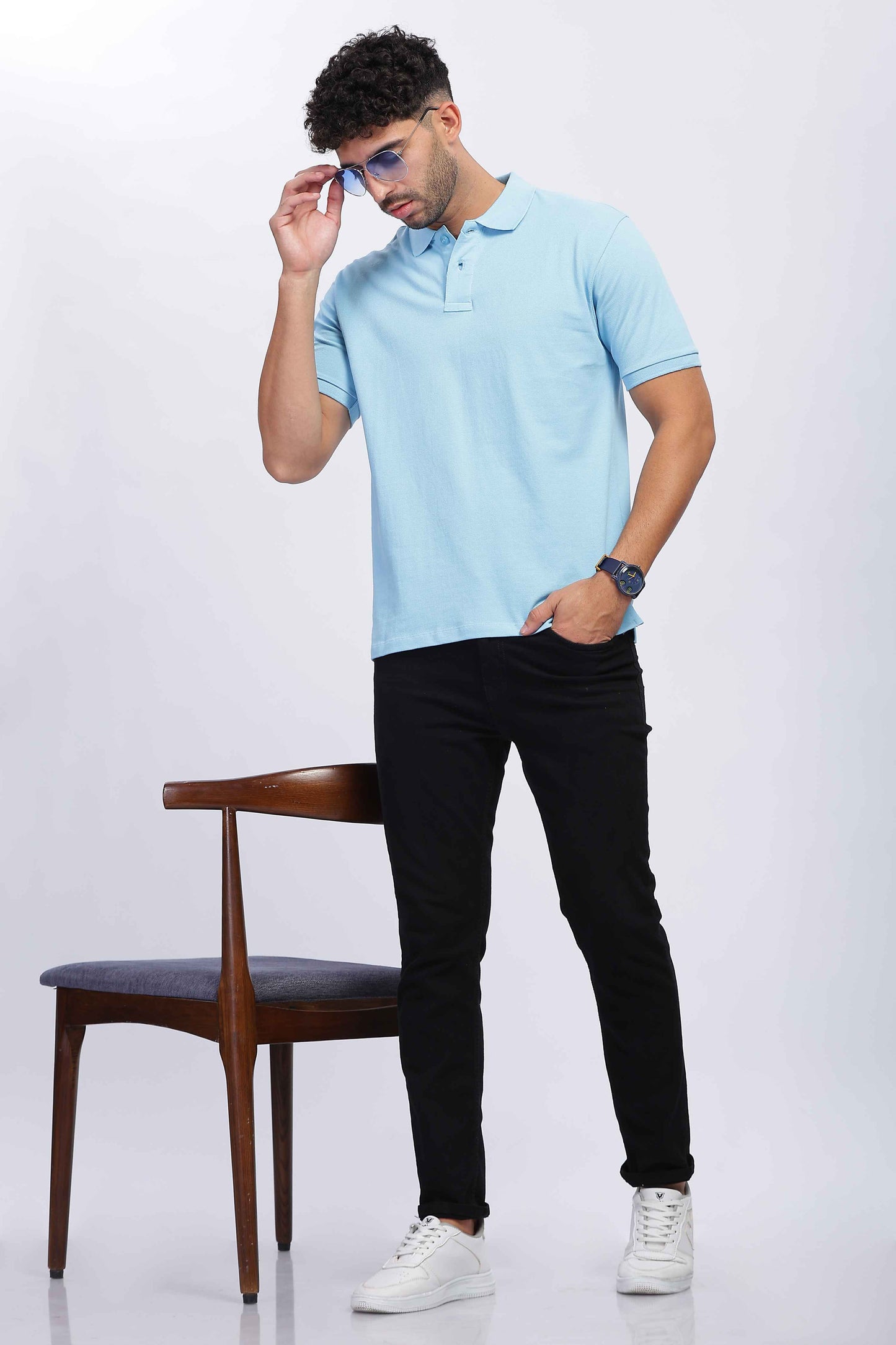 Sky blue Polo T Shirt for Men
