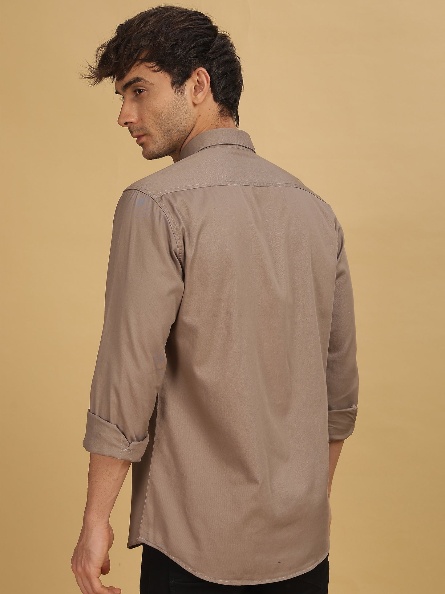 Double Pocket Light Brown Shirt for Men