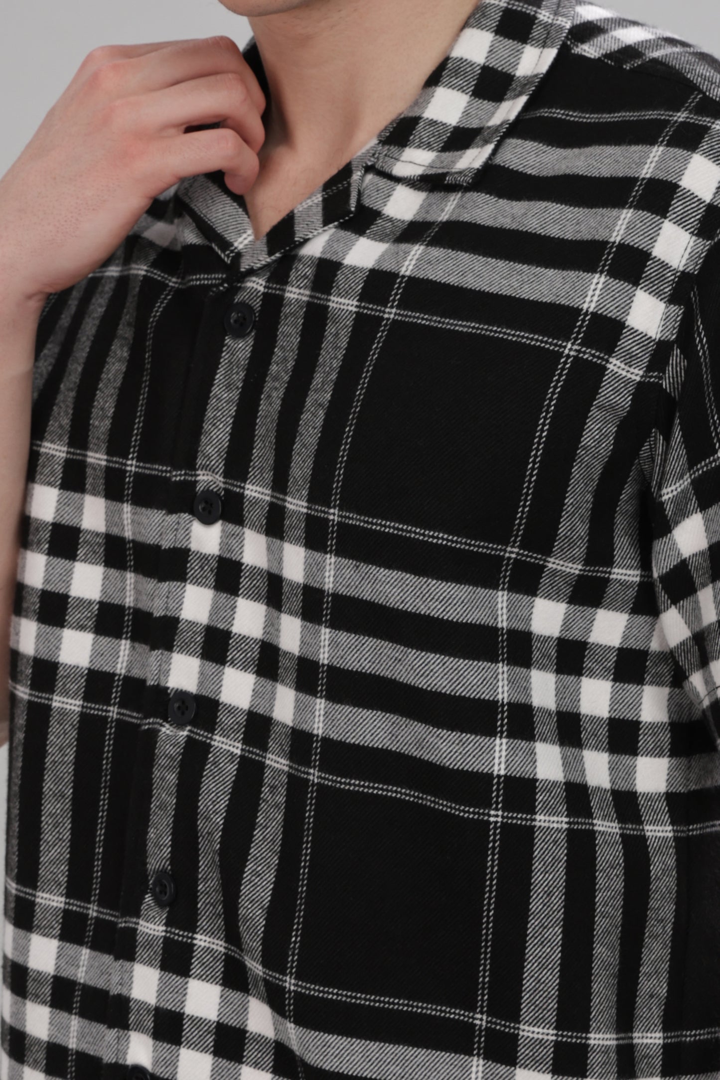Grey Black Check Shirt