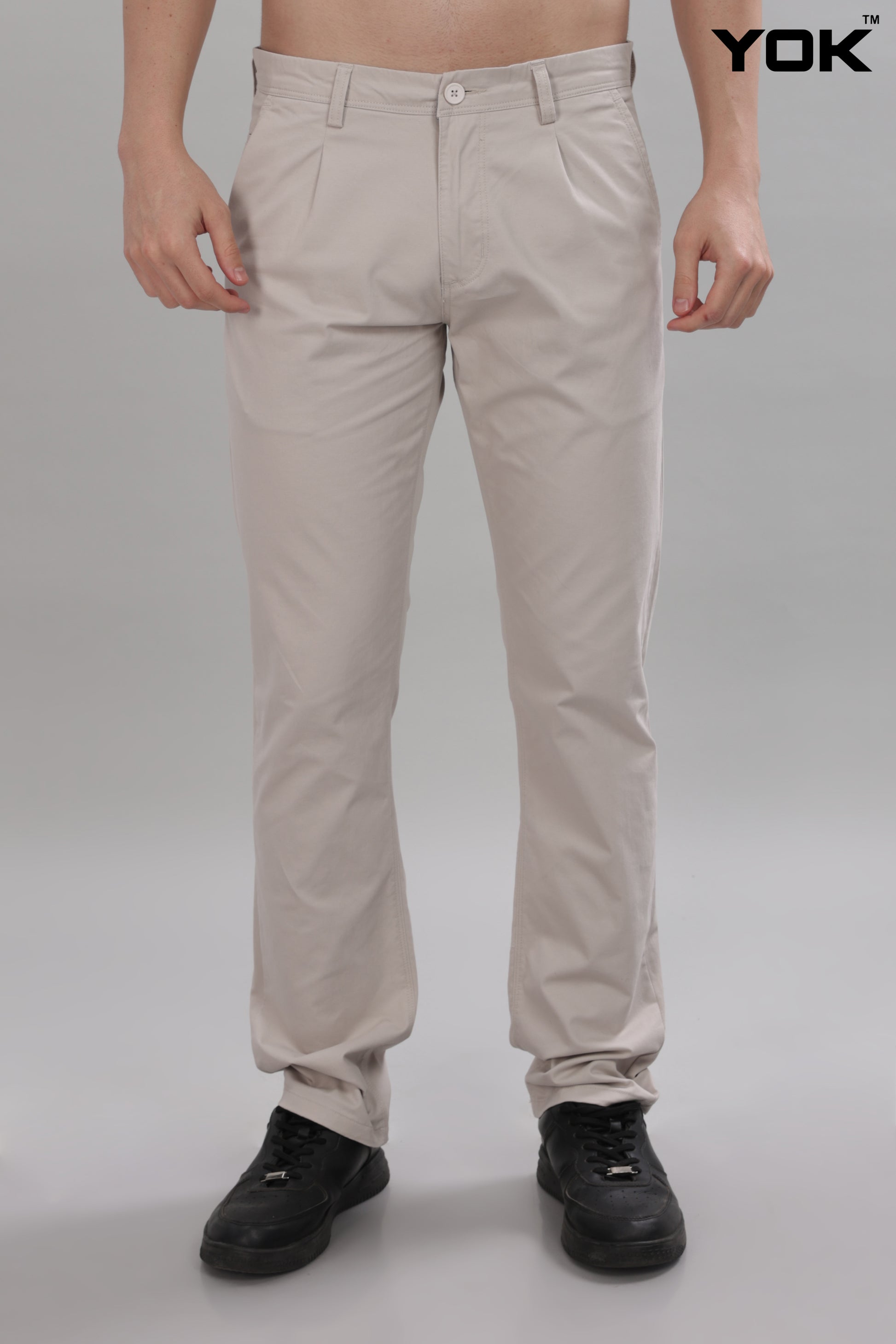 Beige Formal Pants for Men