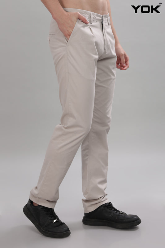 Beige Formal Pants for Men