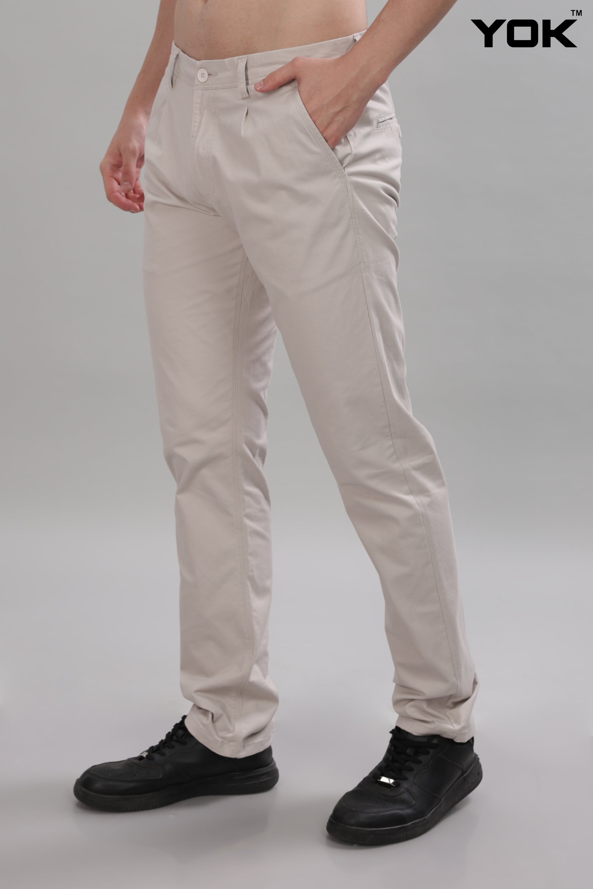 Beige Formal Pants for Men